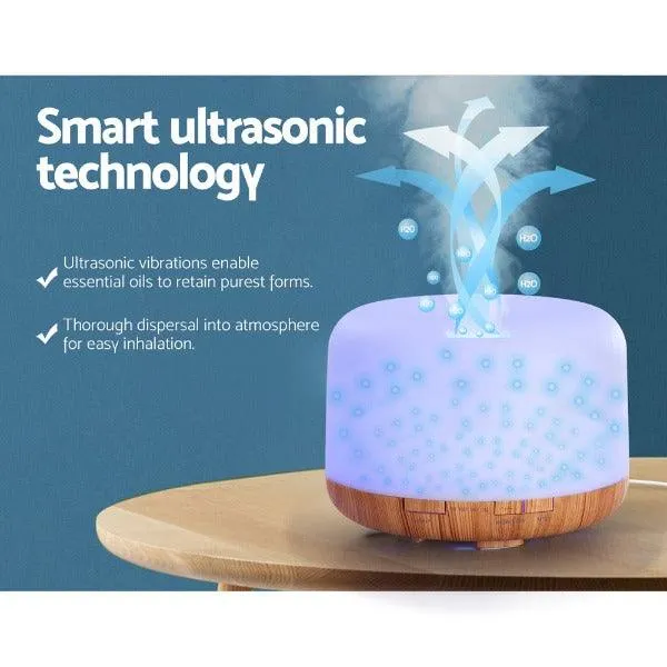 Aroma Diffuser LED Night Light - Aromatherapy Humidifier Purifier - Light Wood Grain
