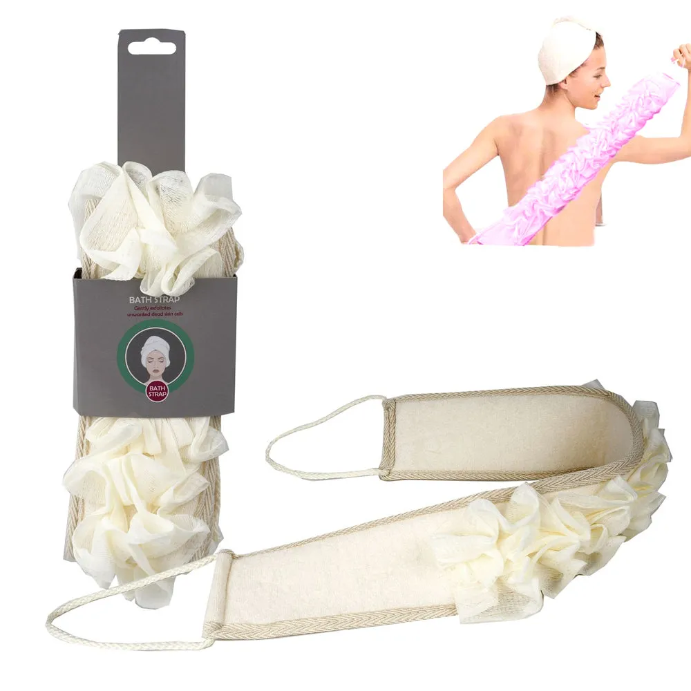 Back Scrubber Bath Shower Mesh Sponge Exfoliating Body Brush Nylon Puff Spa Wash