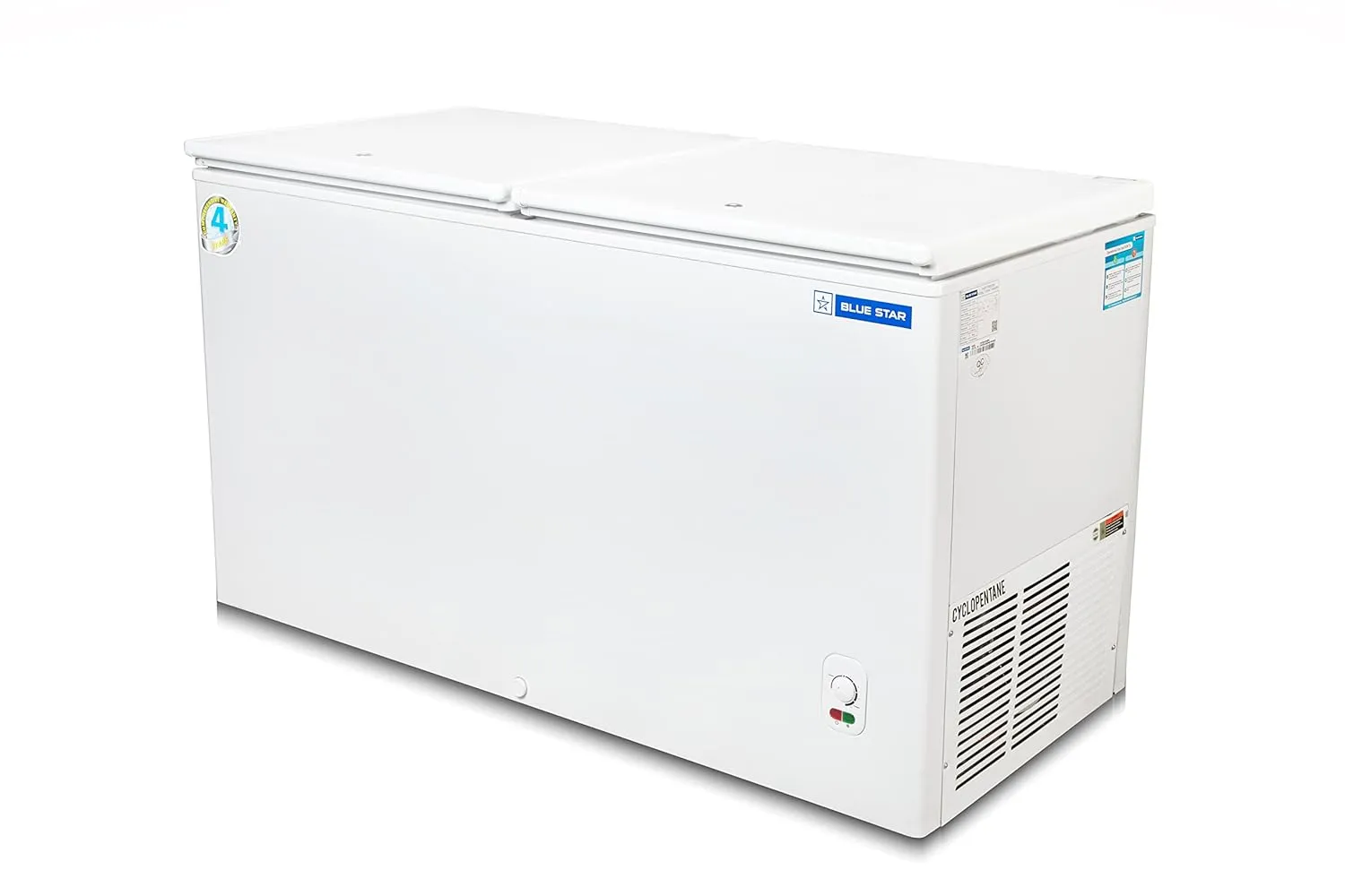 Blue Star CF3-500MEW 457L 3 Star Double Door Deep Freezer  Stabilizer-Free Operation, Corrosion-Resistant Body, White
