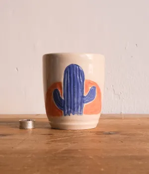 DANNY D'S MUD SHOP "Custom Sunrise Cactus Tumbler" A