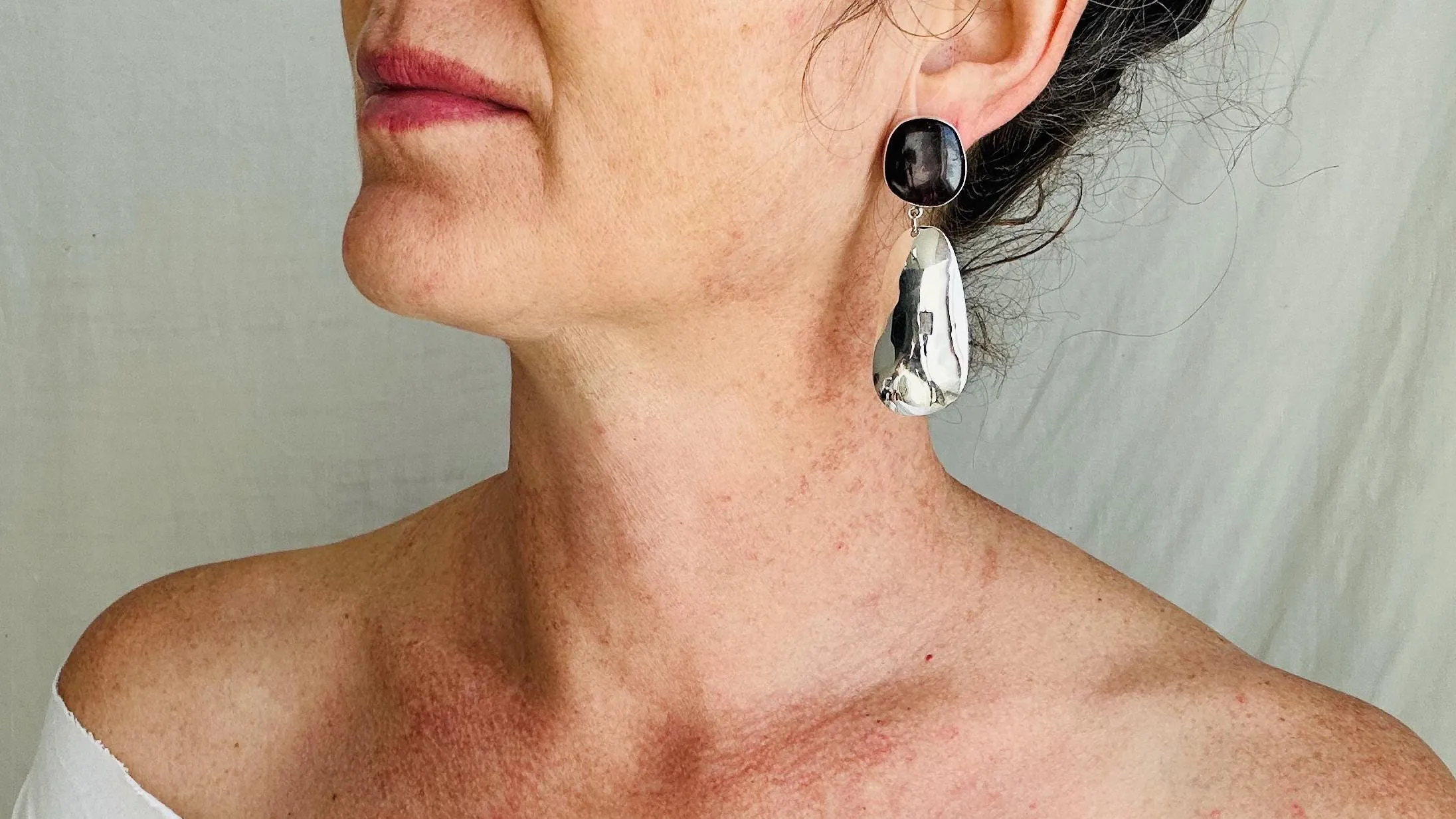 Garnet & Silver Earrings. Hand Crafted Sterling Silver Jewelry. Atelier Aadya. Gift for Her. 2122