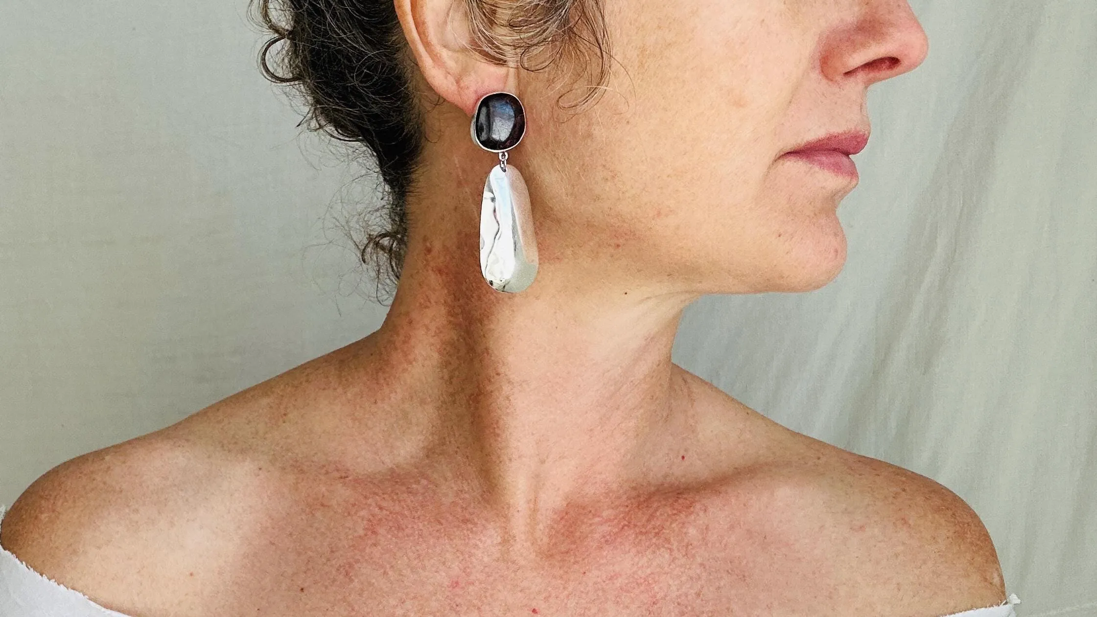 Garnet & Silver Earrings. Hand Crafted Sterling Silver Jewelry. Atelier Aadya. Gift for Her. 2122