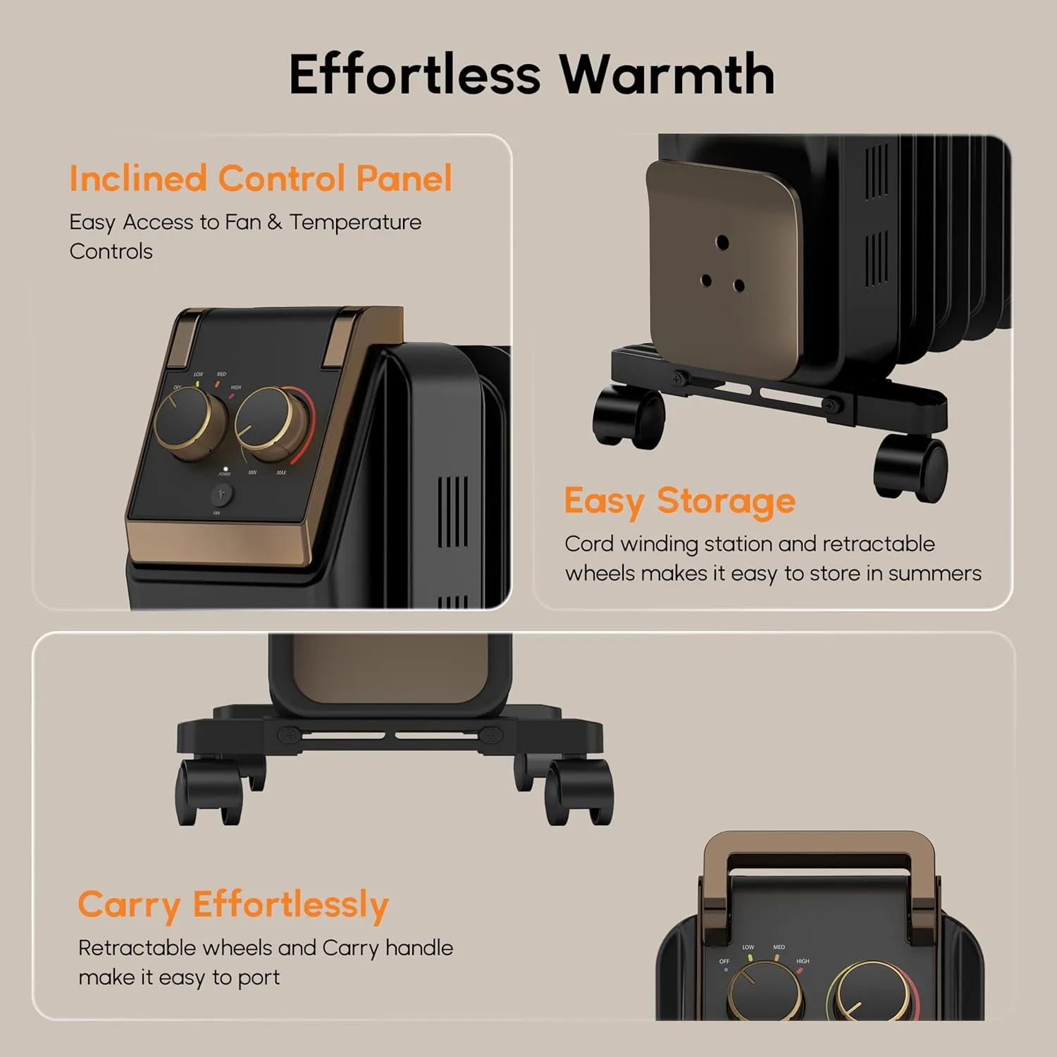 Havells HESTIO BLACK 15 STRAIGHT FIN OFR 2900 W