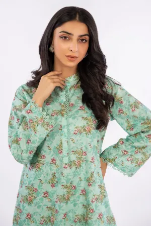 Light Green Printed 2PC Suit
