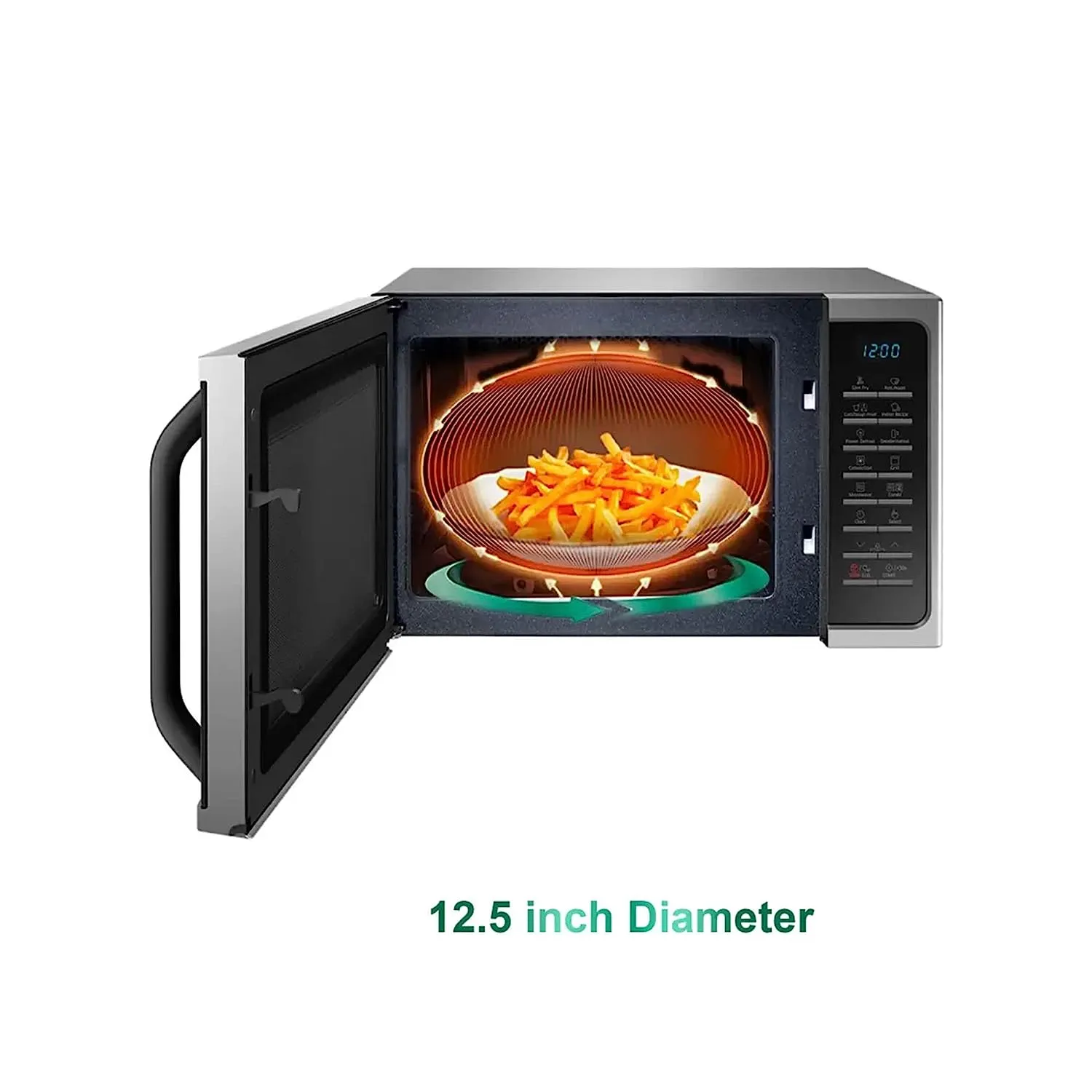 Samsung MC28A5025VS/TL 28L Convection Microwave Oven with Slim Fry, Crusty Plate & Ceramic Enamel Cavity  Silver